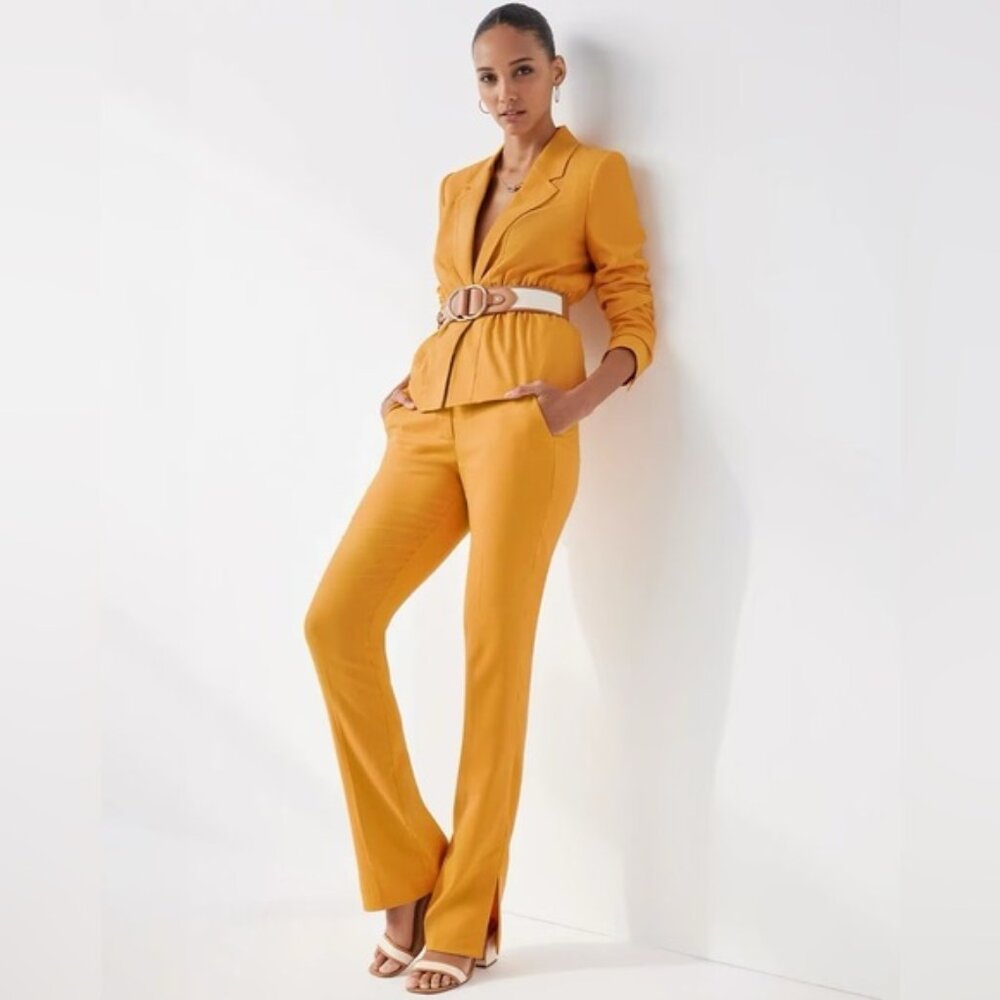 NWT WHBM  Ines Slim Side-Slit Bootcut Pant